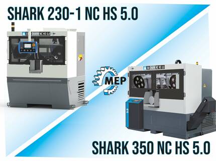 SHARK 230-1 NC HS 5.0 et SHARK 350 NC HS 5.0 : comparaison | © MEP S.p.A. - Scies à ruban et à disque pour la coupe des métaux