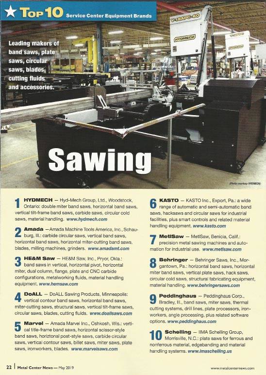 HYDMECH as the best North American brand | © MEP S.p.A. - Circular and band sawing machines to cut metals